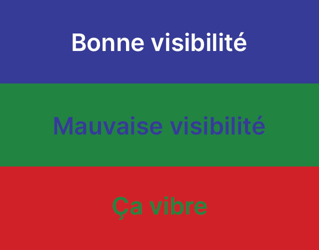 Comparatif de contrastes ed couleur