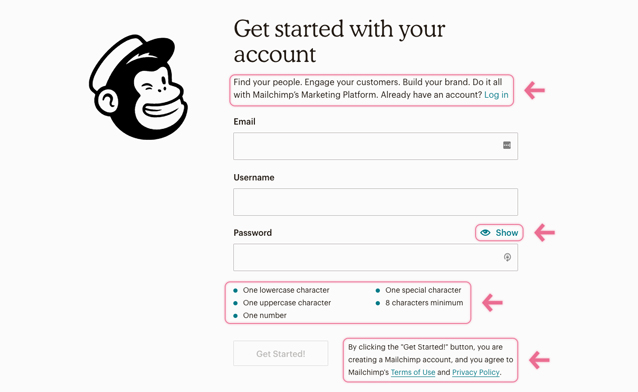 Formulaire d'inscription Mailchimp